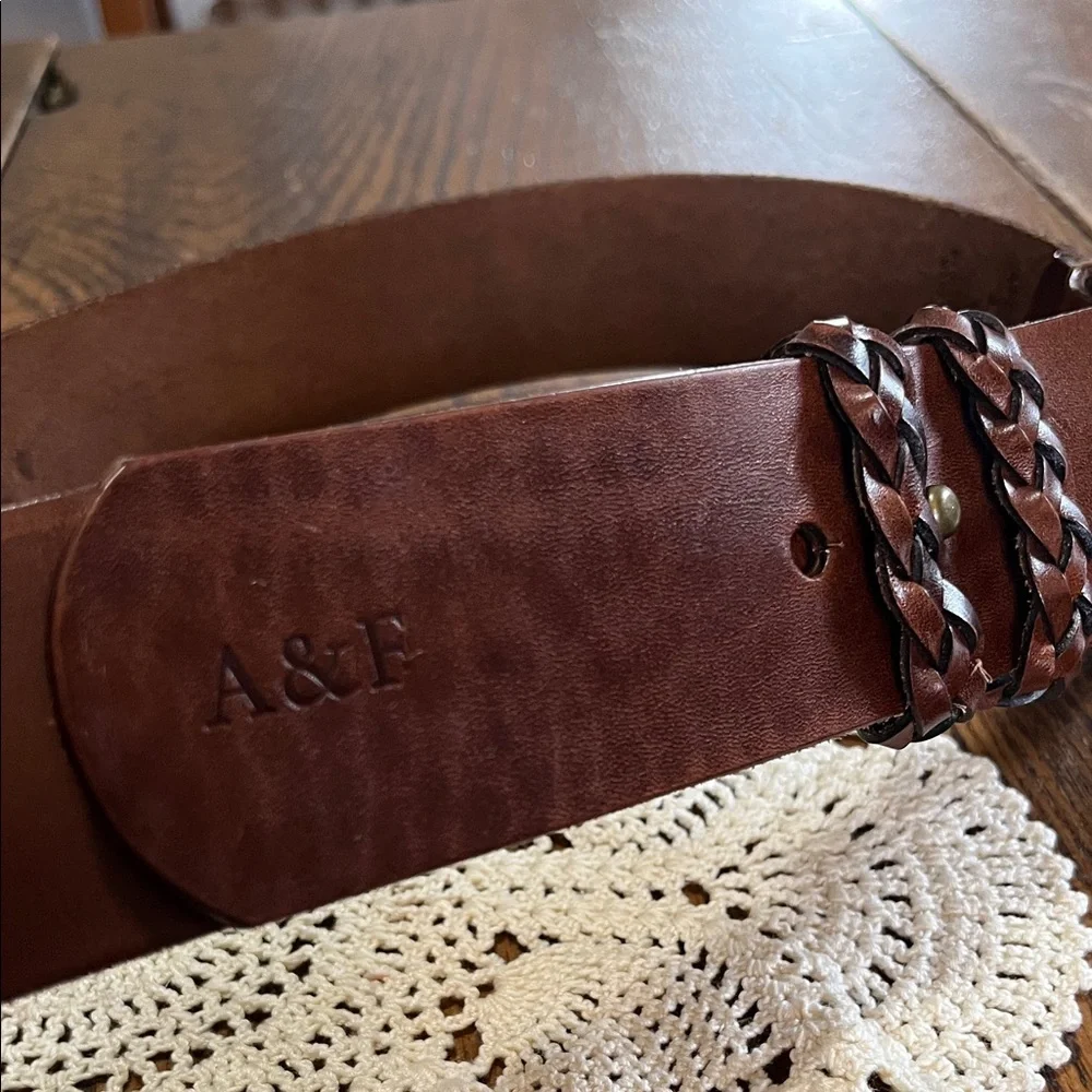 Abercrombie & Fitch Dark wide Brown Leather Belt